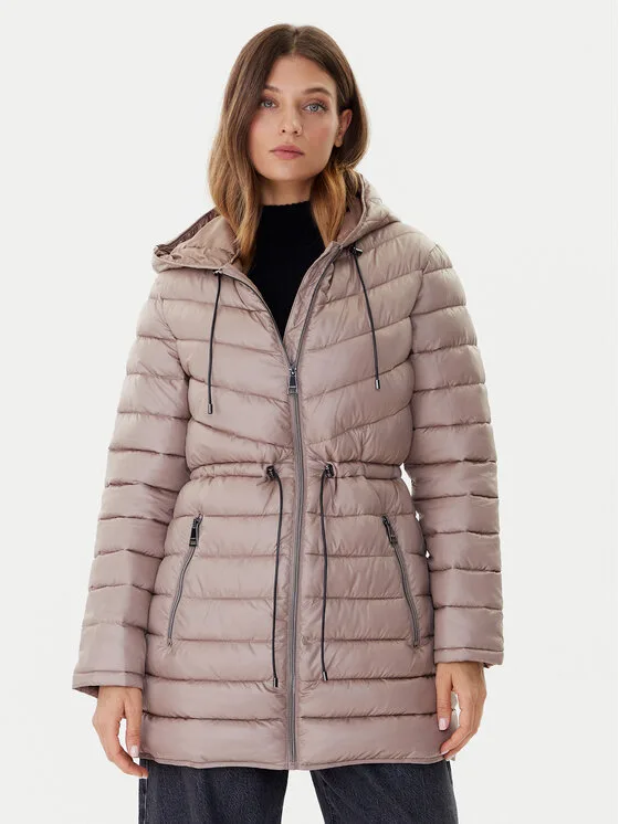 DKNY Зимно яке DLEMPV38 Бежов Slim Fit – Дамски зимни якета