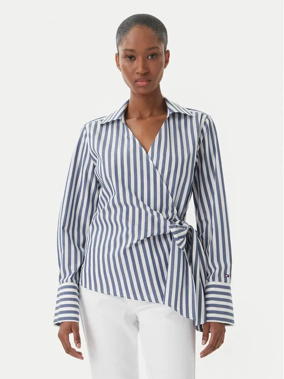 Дамска риза Tommy Hilfiger WW0WW49650 синя – Дамски ежедневни ризи