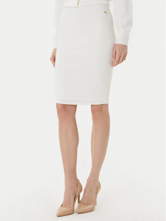 Marciano Guess Миди пола 5YGD29 5036Z Бял Slim Fit – Дамски миди поли