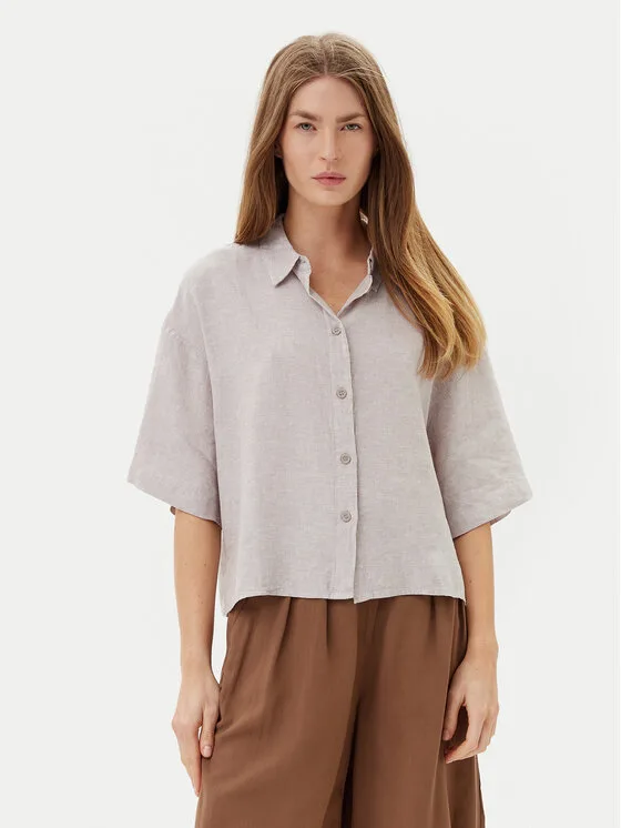 Дамска риза Vero Moda Linn сива – Дамски ежедневни ризи