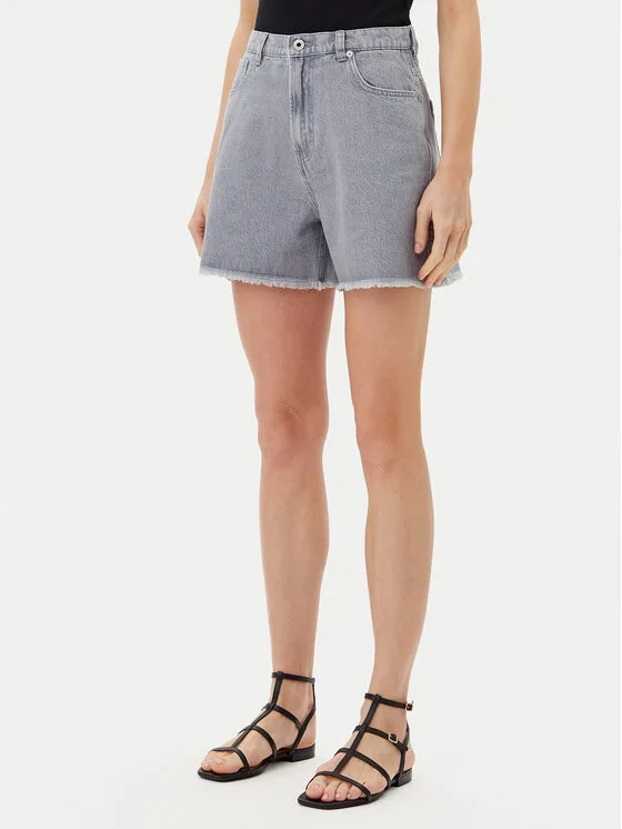 Pepe Jeans Дънкови шорти PL801112 Сив Slim Fit – Дамски дънкови шорти