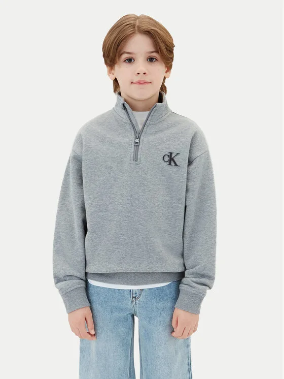 Calvin Klein Jeans Суитшърт LVCKTJB47B Сив Regular Fit – Мъжки суитшърти без цип