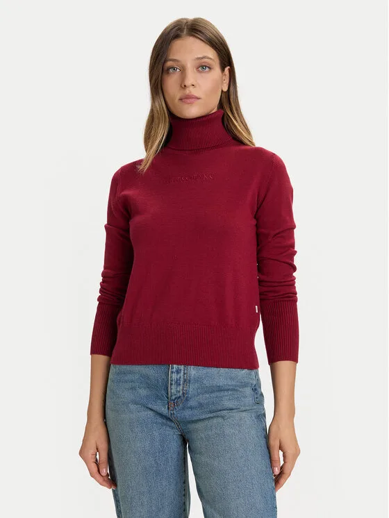 Guess Jeans Поло W4BR15 Z3HO2 Червен Regular Fit – Дамски поло пуловери