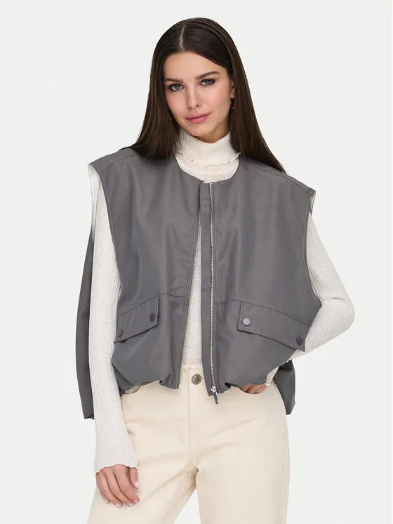 ONLY Жилетка за костюм Mary 15338137 Сив Loose Fit – Дамски елеци