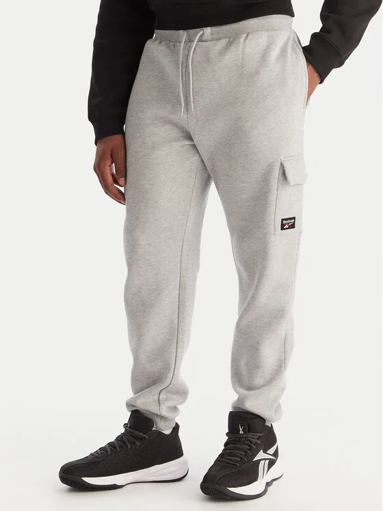 Reebok Долнище анцуг Wada RK25147CCM Сив Regular Fit – Мъжки спортни панталони