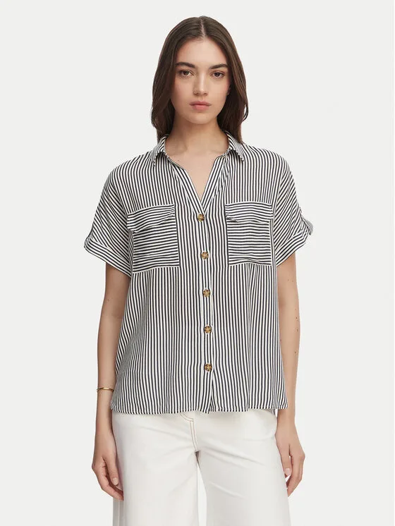 Vero Moda Риза Bumpy 10310139 Тъмносин Regular Fit – Дамски ежедневни ризи