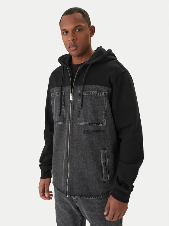 Karl Lagerfeld Jeans Дънково яке B1M14044 Сив Regular Fit – Мъжки дънкови якета