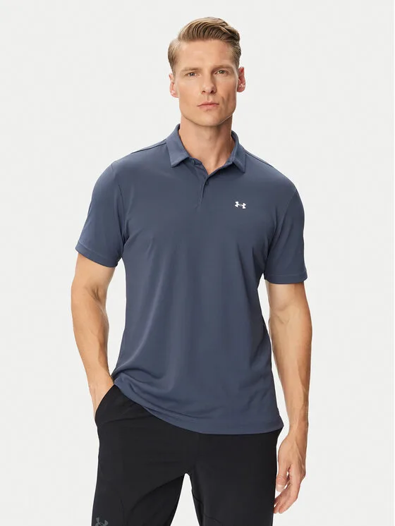 Under Armour Тениска с яка и копчета Pique 6012303 Тъмносин Regular Fit – Мъжки спортни дрехи