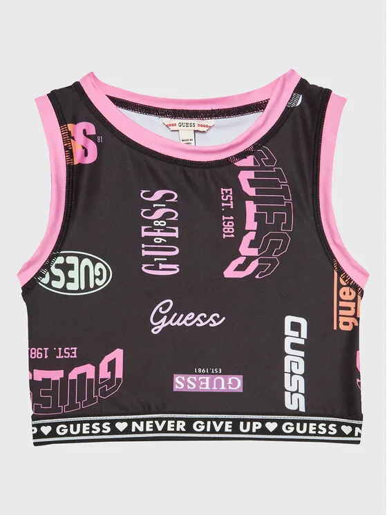Guess топ J3RI02 MC01P Черен Slim Fit – Детски топове