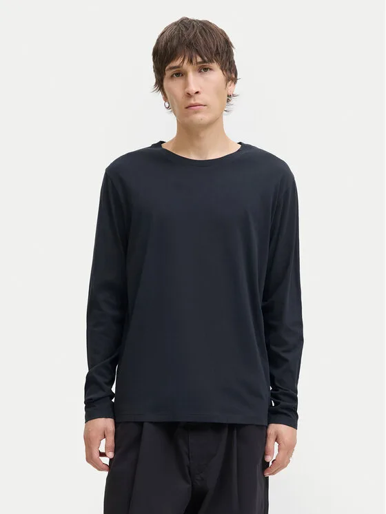 Мъжка блуза с дълъг ръкав Jack & Jones Basic тъмносиня – Мъжки тениски с дълъг ръкав