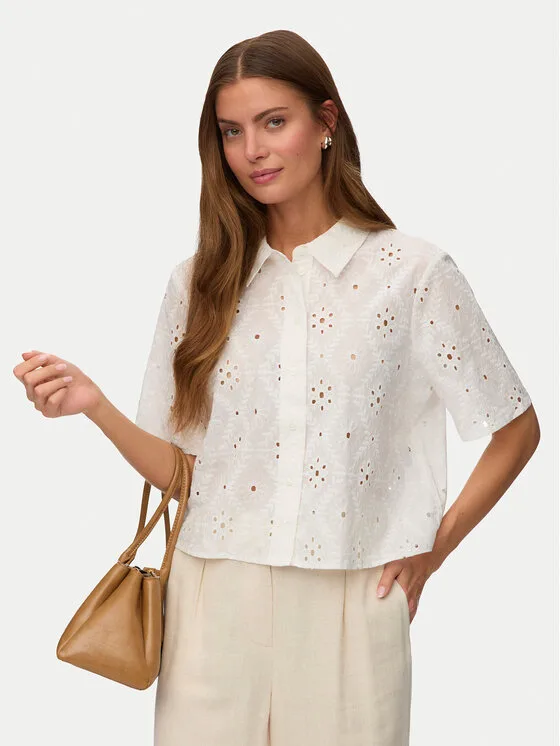 Дамска риза Vero Moda Eliza бяла – Дамски ежедневни ризи