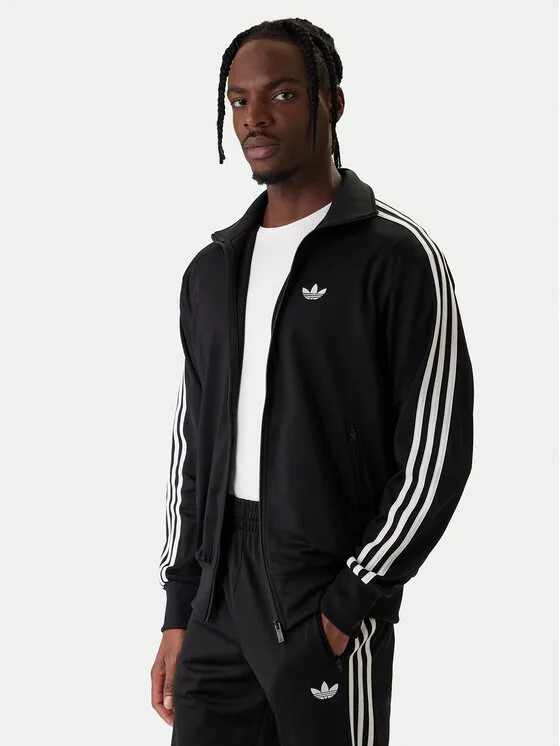 adidas Суитшърт Firebird KD8312 Черен Loose Fit – Мъжки суитшърти с цип