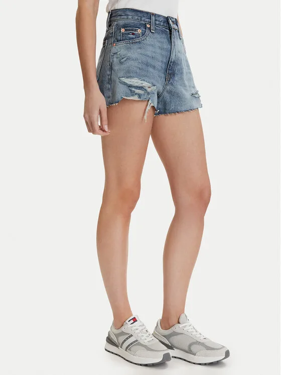 Tommy Jeans Дънкови шорти DW0DW22690 Син Regular Fit – Дамски дънкови шорти