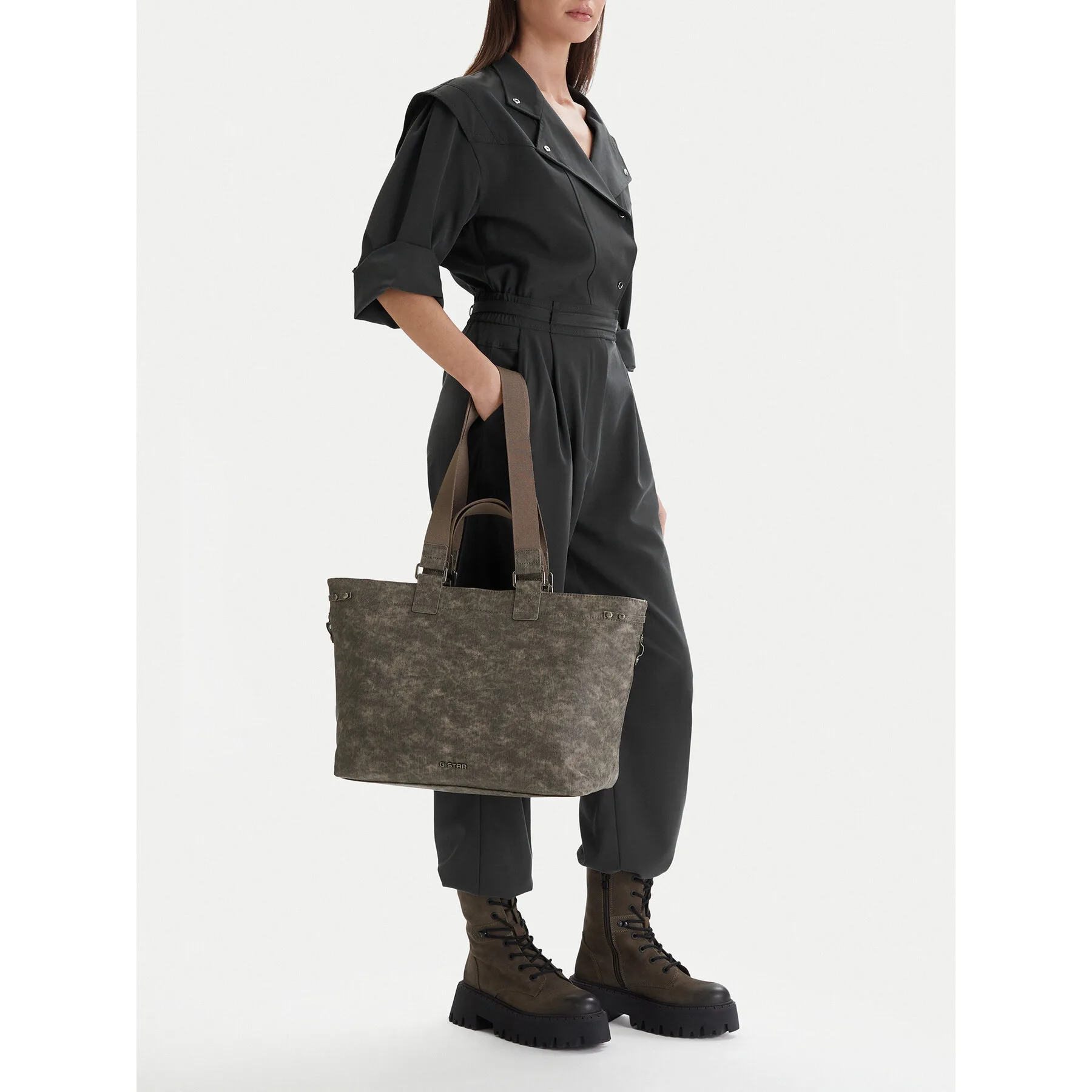 Дамска чанта G-Star Raw EO-LDA8423C Сив – Чанти