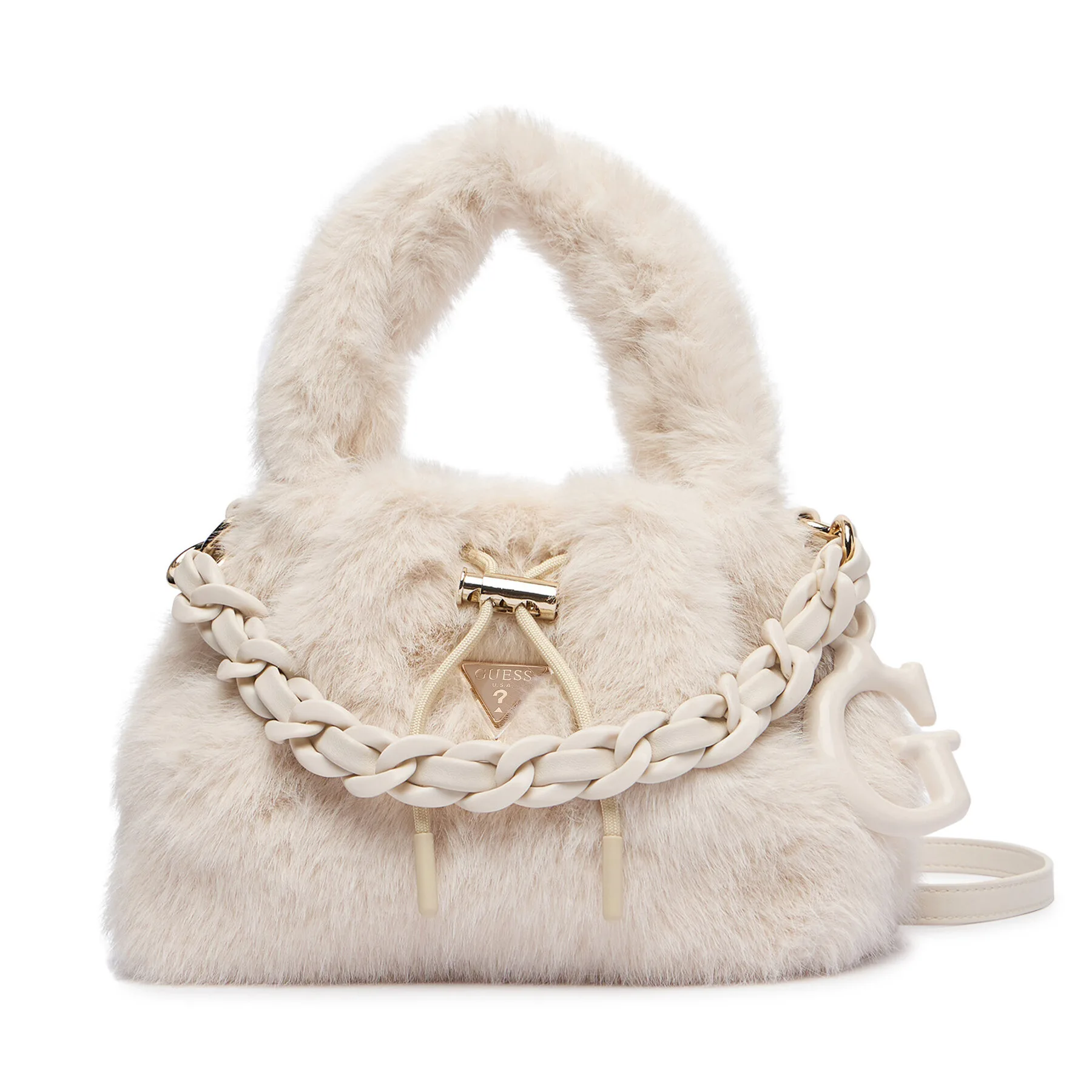 Дамска чанта Guess J6BZ16 W3989 Кремав – Класически дамски чанти