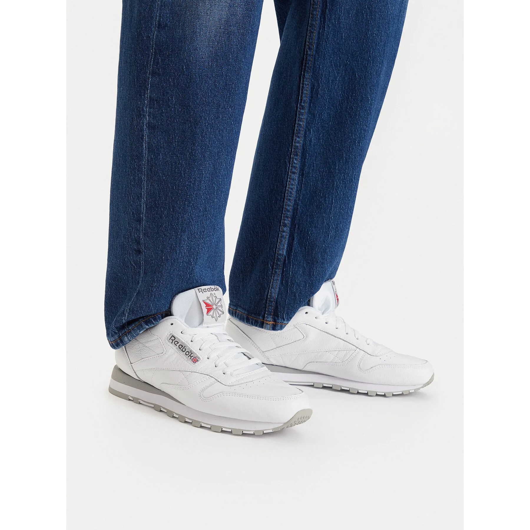 Мъжки маратонки Reebok Leather бели – Бял – Мъжки ниски маратонки