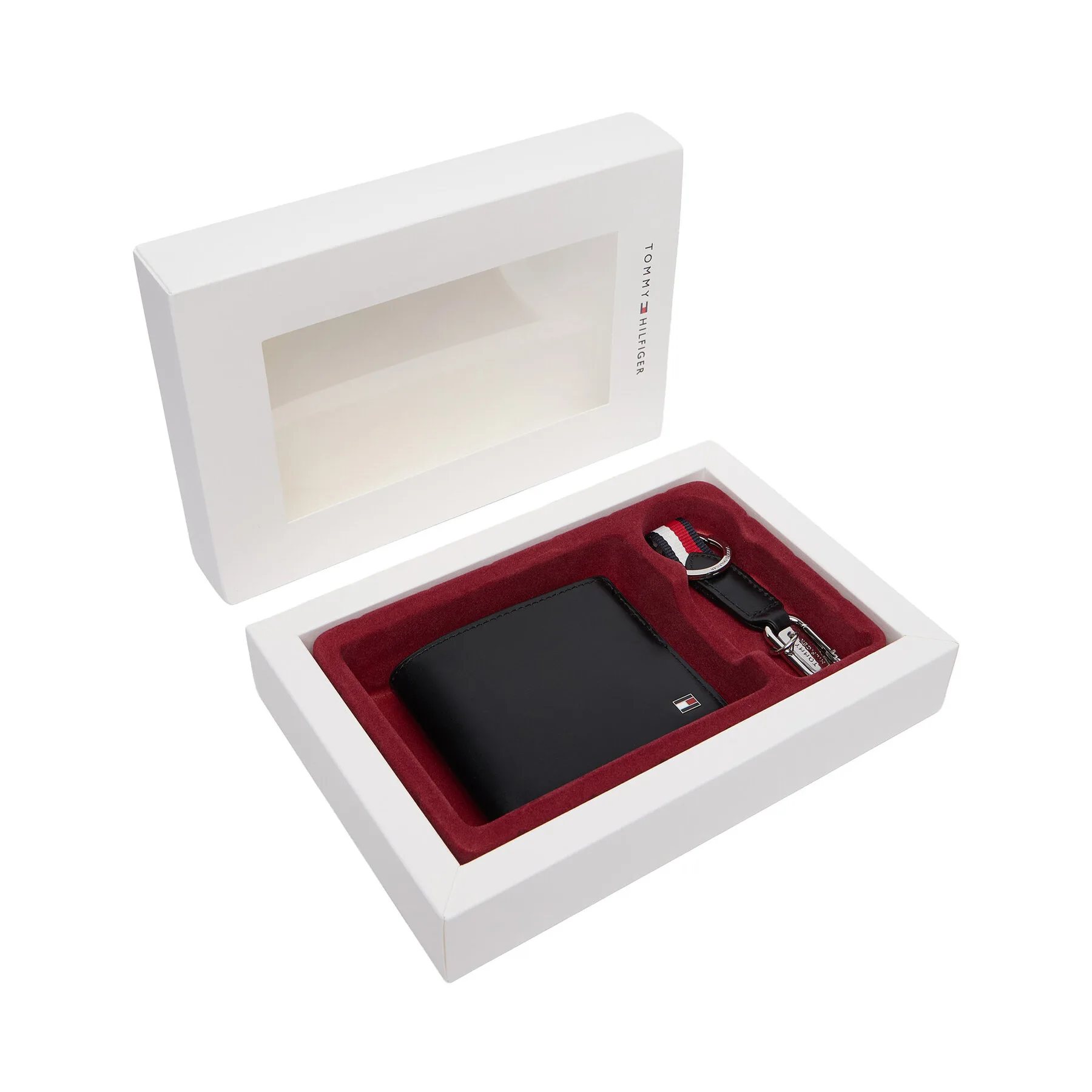 Компелкт портфейл и ключодържател Tommy Hilfiger Mini Cc Wallet & Key Fob AM0AM14805 Черен – Портмонета