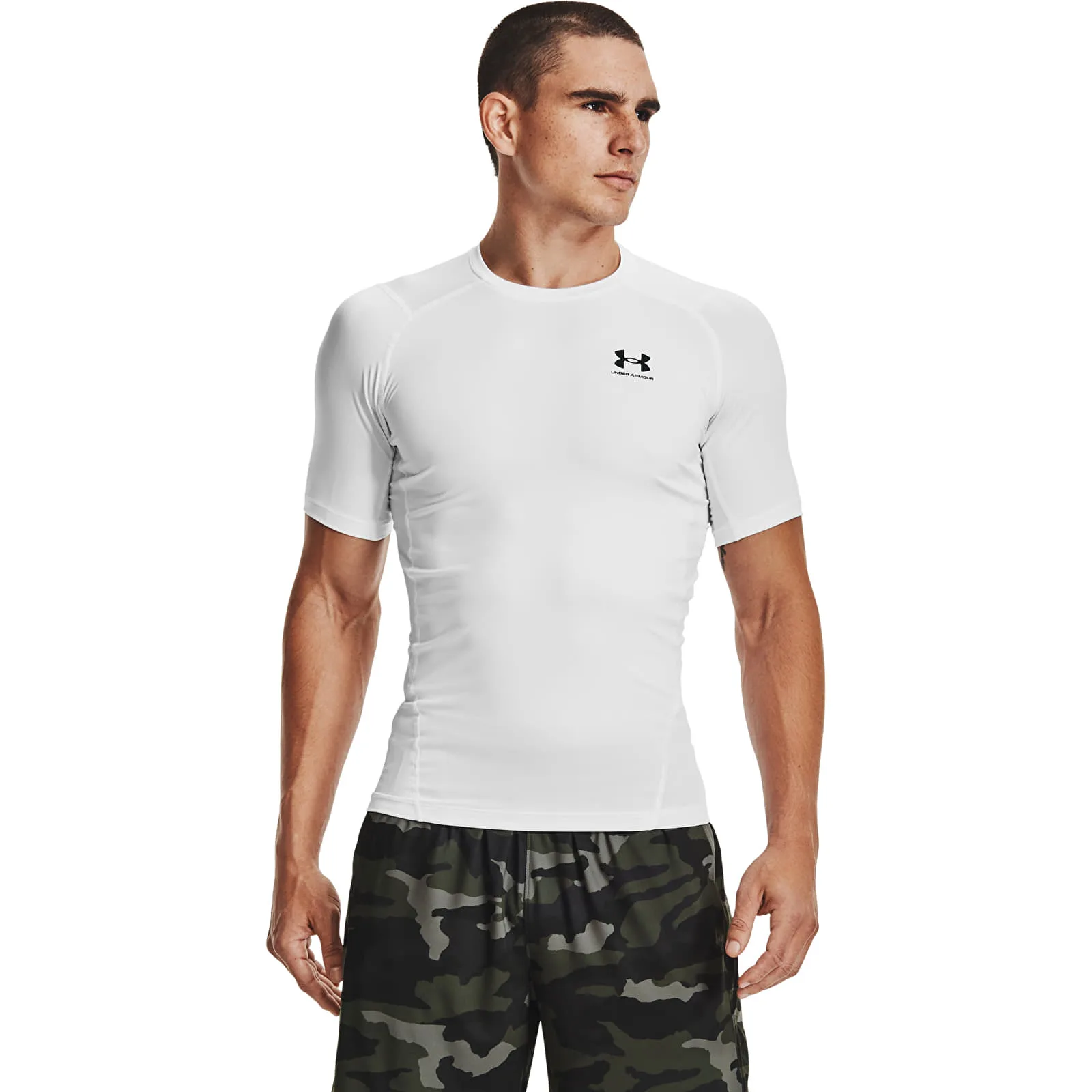 Мъжка тениска Under Armour Hg Comp 1361518 бяла/черна – White|Black – Мъжки тениски с къс ръкав