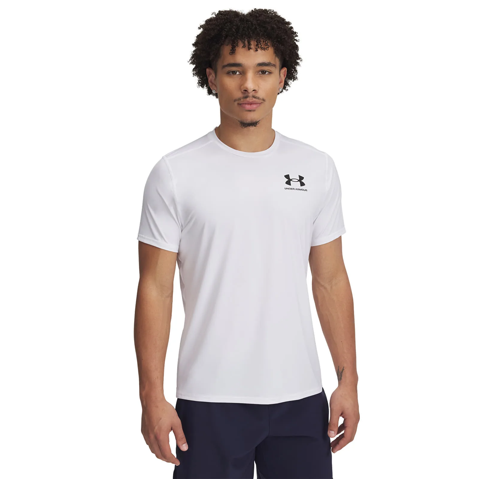 Тениска Under Armour Heatgear Fitted SS Tee White/ Black – White|Black – Мъжки тениски
