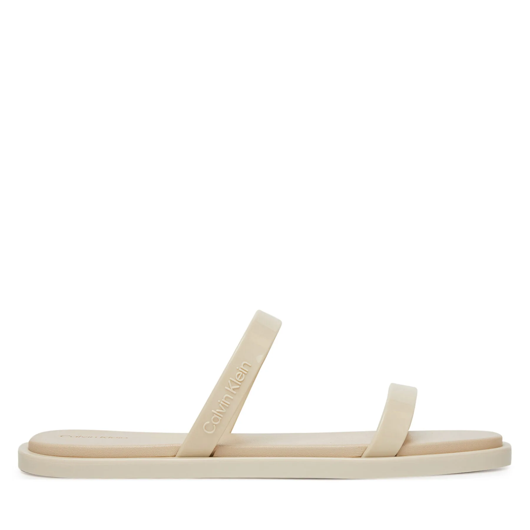 Дамски чехли Calvin Klein Double Bar Slide Jelly кремави