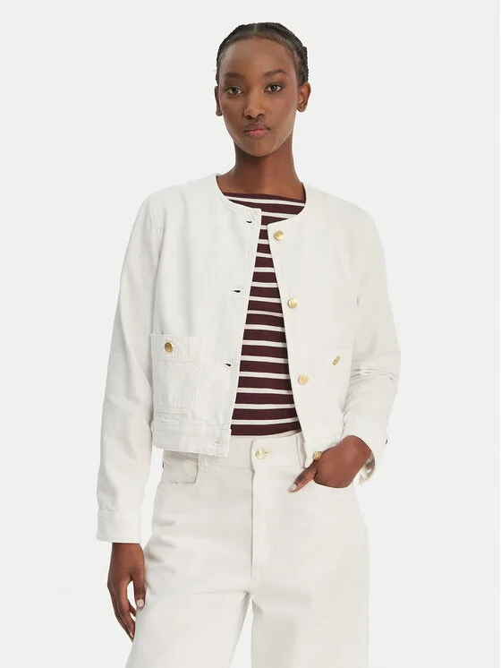 Дамско дънково яке Tommy Hilfiger бяло – Дамски дънкови якета