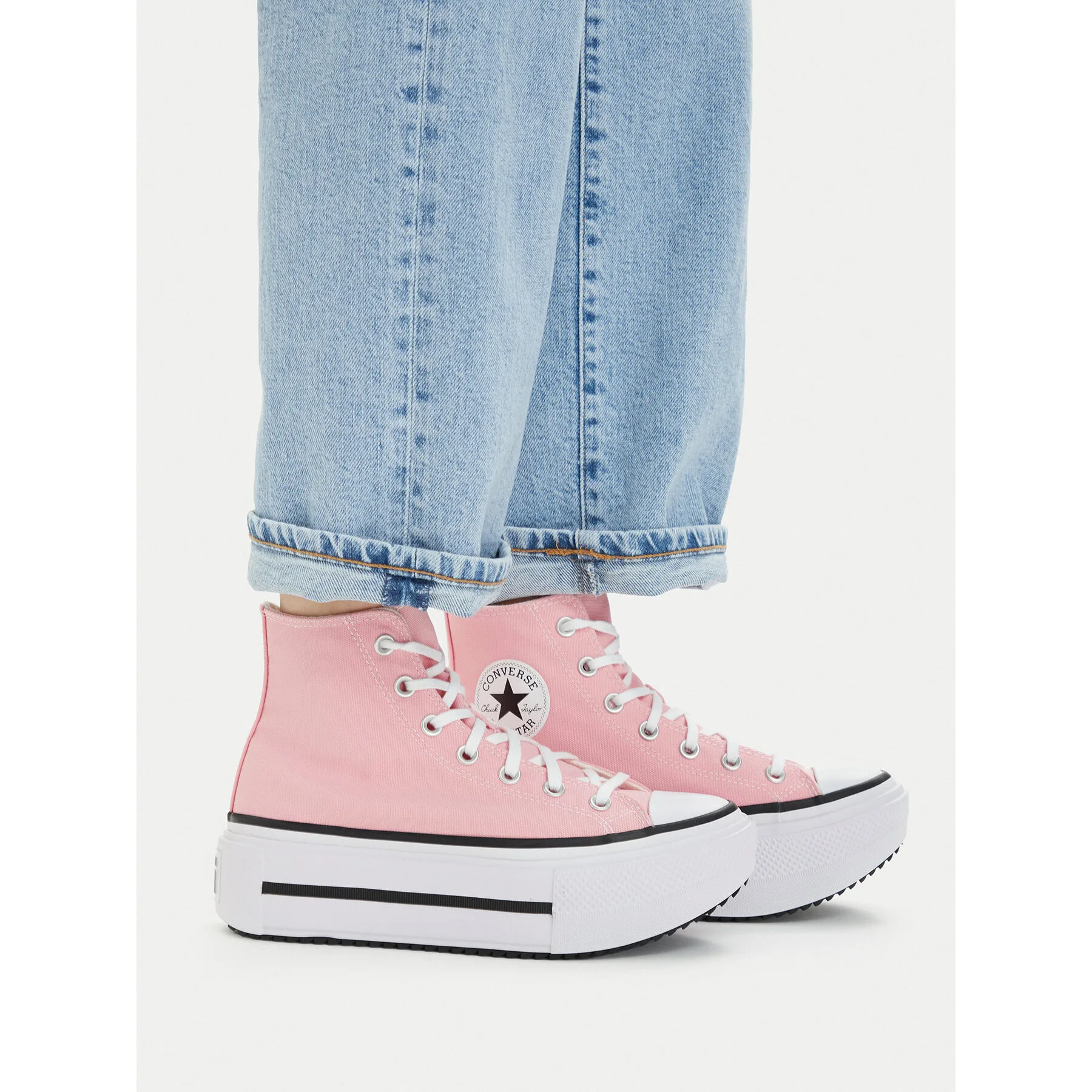 Кецове Converse Chuck Taylor All Star Lift Double Stack A15012C Розов – Дамски високи кецове