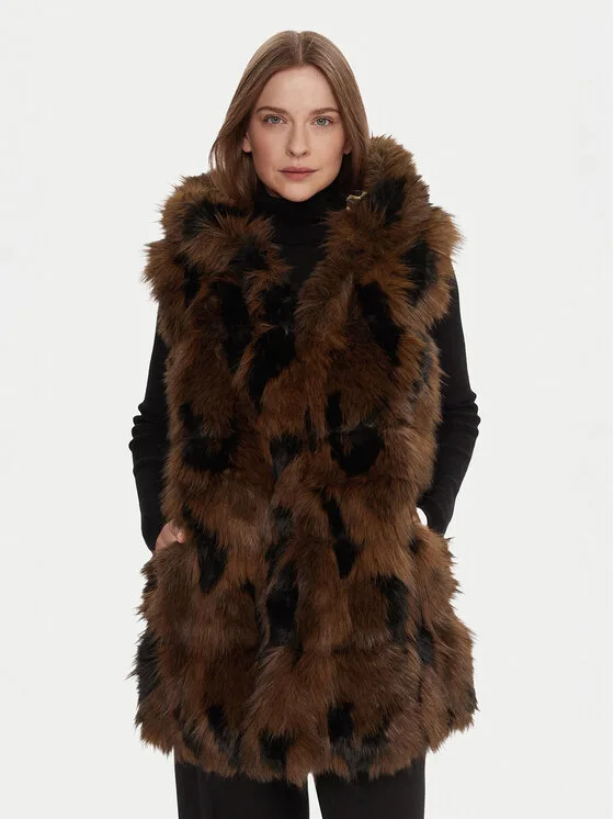 LOLA CASADEMUNT Кожено палто LF2501008 Кафяв Regular Fit – Дамски кожуси