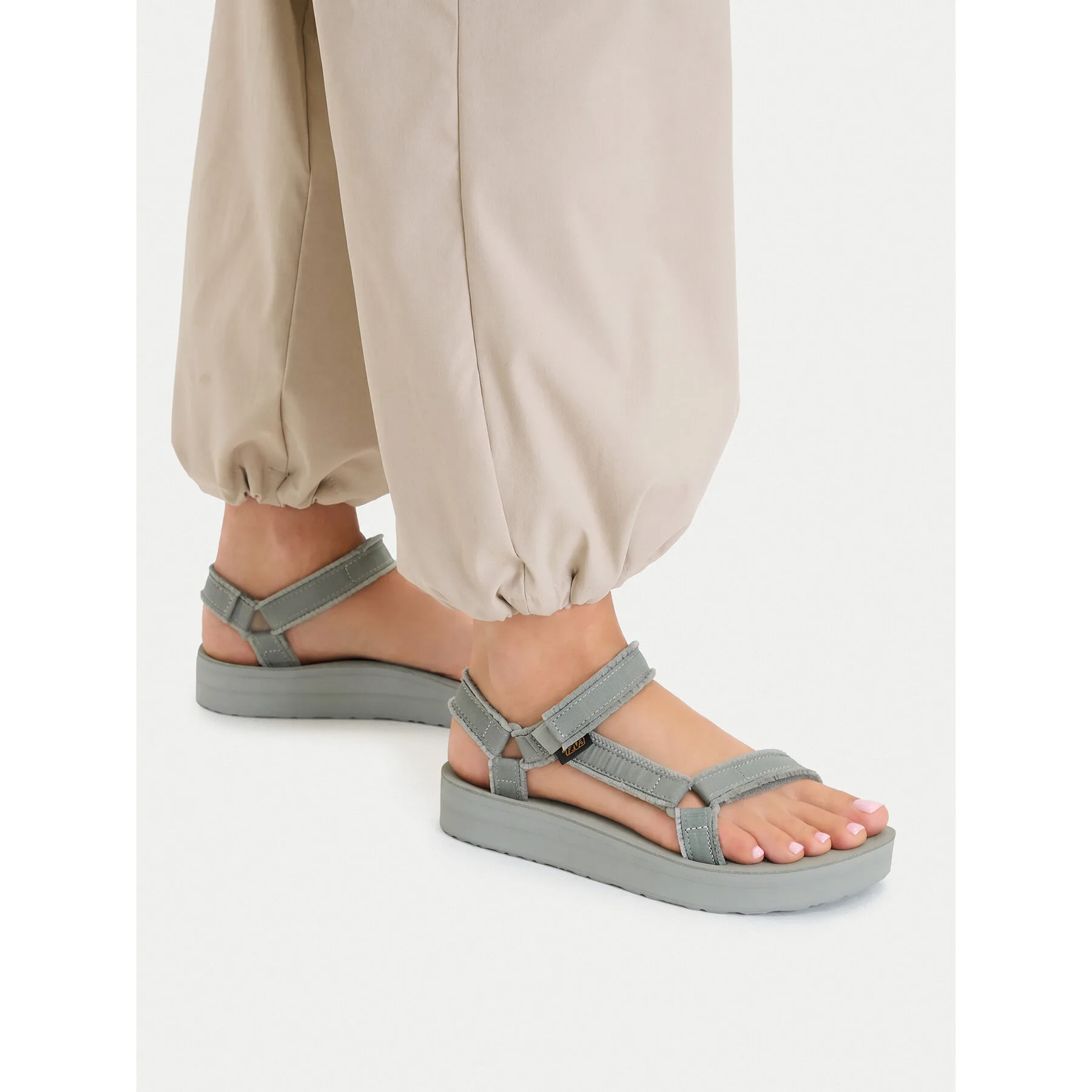 Сандали Teva Midform Universal Canvas 1127570 Зелен – Дамски равни сандали