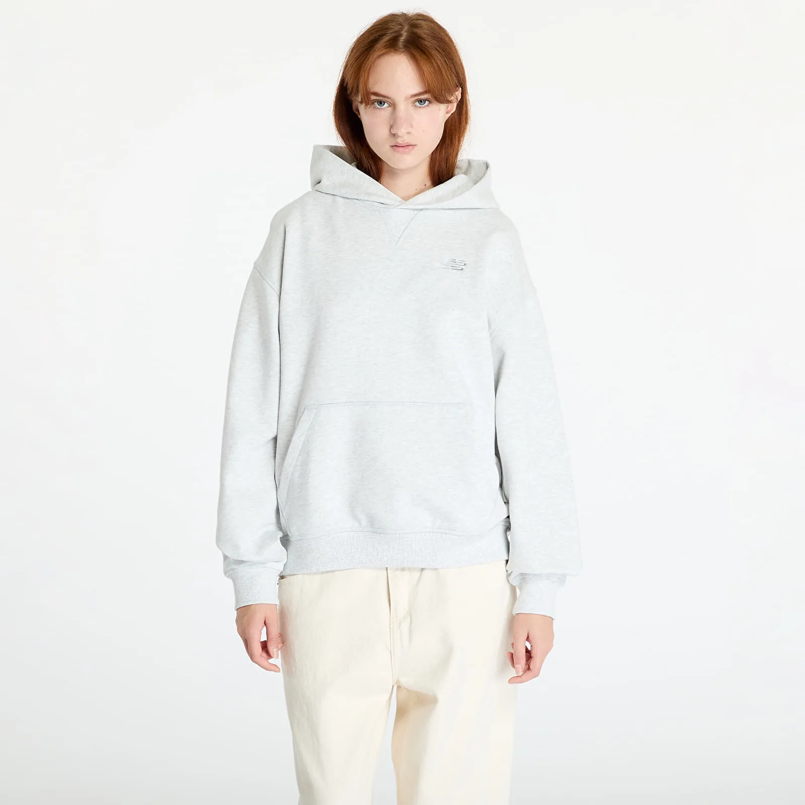 Суитшърт New Balance Athletics French Terry Hoodie Ash Heather XL – Дамски худита