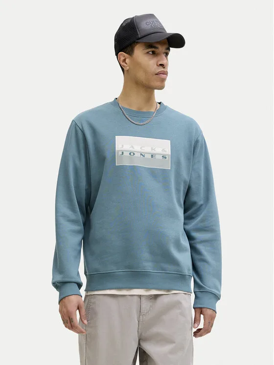 Мъжки суитшърт Jack & Jones Fusion син – Мъжки суитшърти без цип