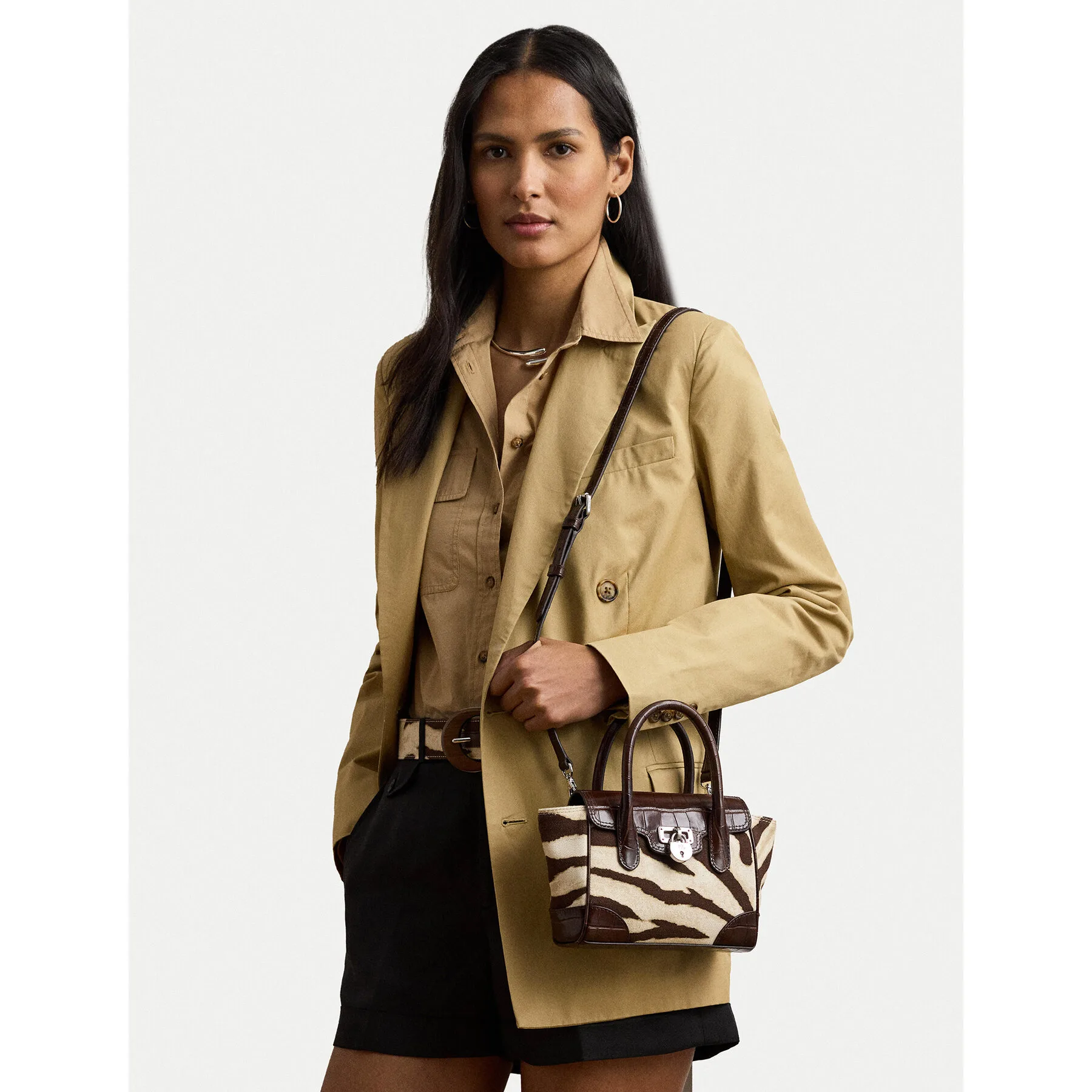 Дамска чанта LAUREN RALPH LAUREN 431969470001 кафява – Класически дамски чанти