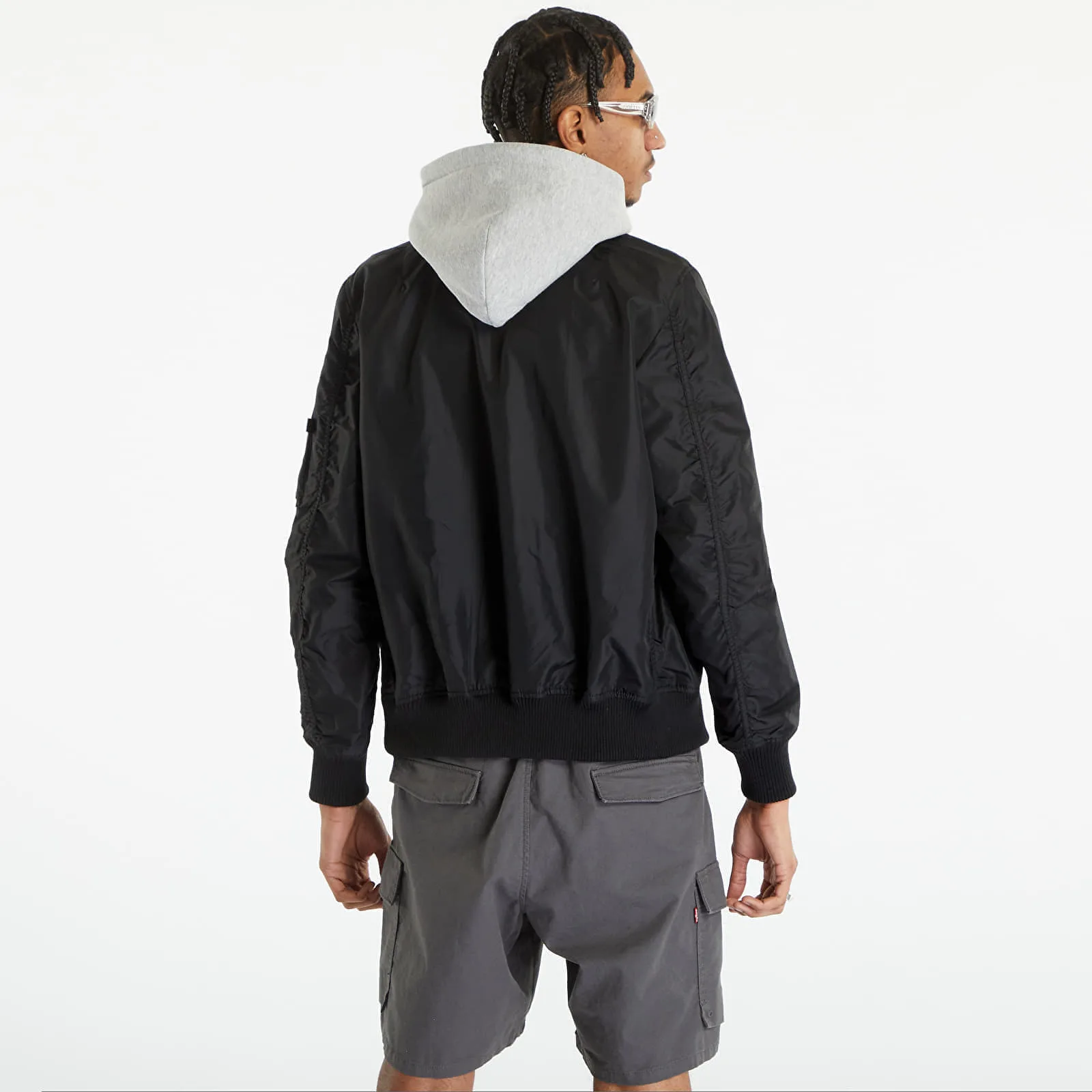 Мъжки суитшърт с качулка Alpha Industries MA-1 TT Hood черен – Black – Мъжки худита