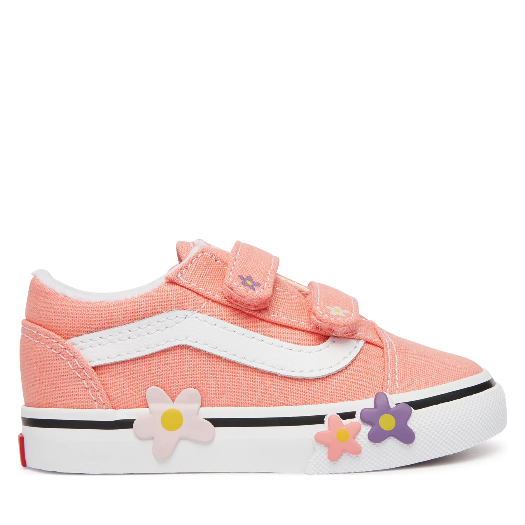 Гуменки Vans Old Skool V Flower VN000Z5XGSB1 Коралов – Детски ниски кецове