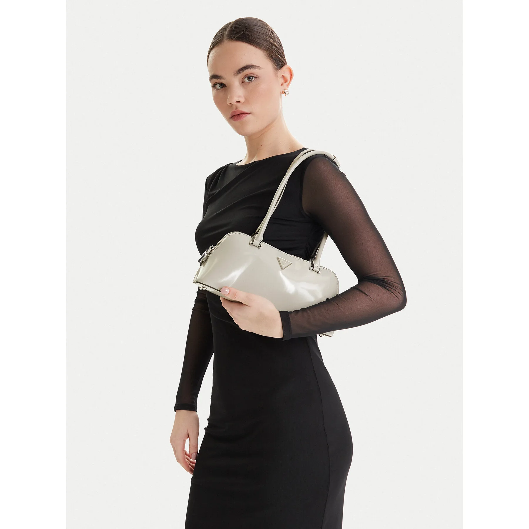 Дамска чанта Guess Arnela Mini HWNY94 96080 Сив – Класически дамски чанти