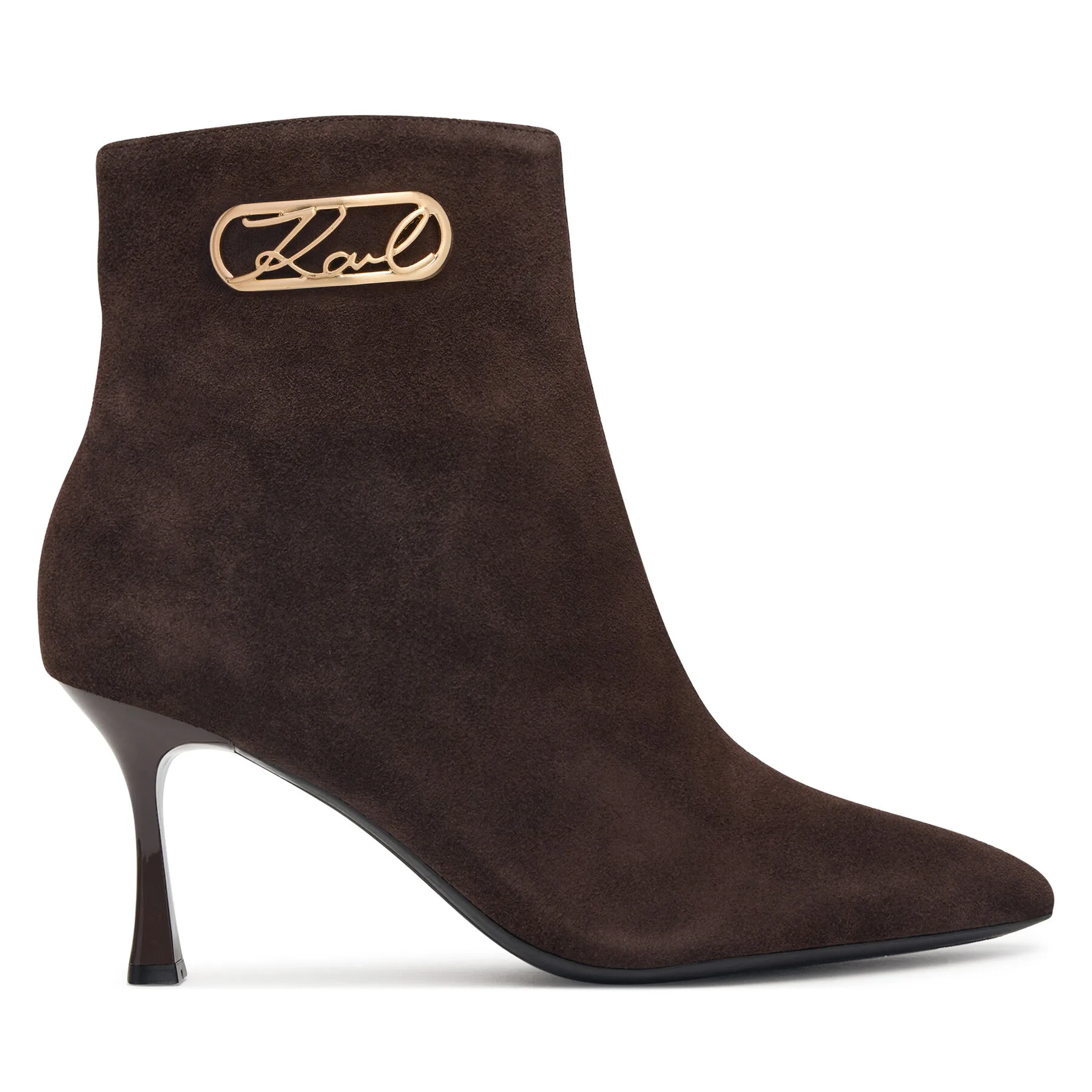 Боти KARL LAGERFELD Sienna KL32747 Тъмнокафяв – Дамски боти на ток