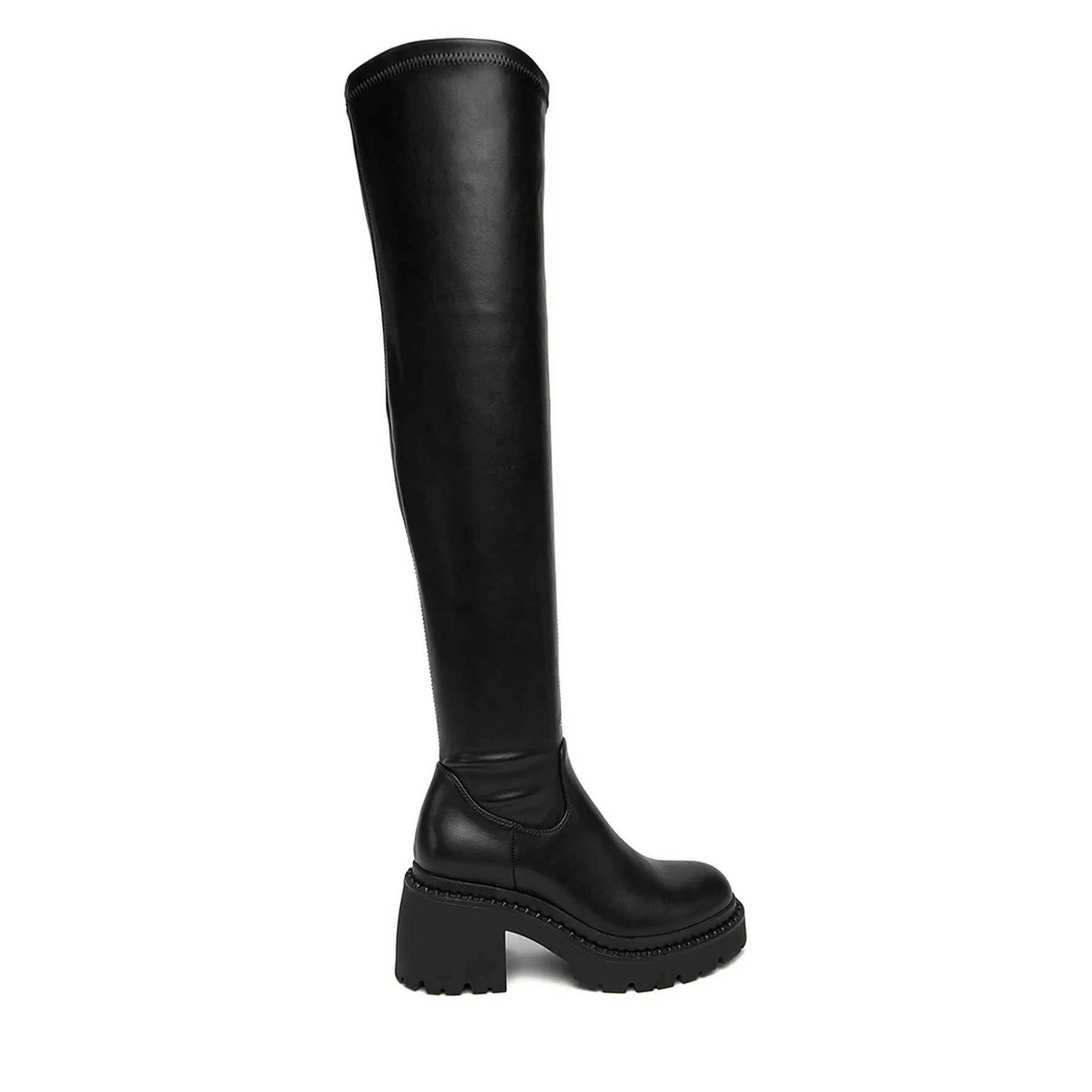Дамски ботуши на ток DeeZee WS6575-02 черни – Черен