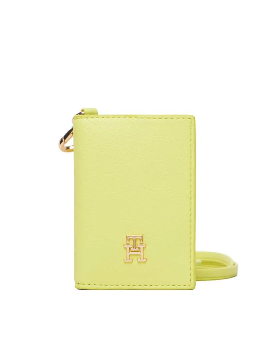 Tommy Hilfiger Калъф за кредитни карти Th Icon Cc Holder W/Strap AW0AW18480 Зелен – Картодържатели