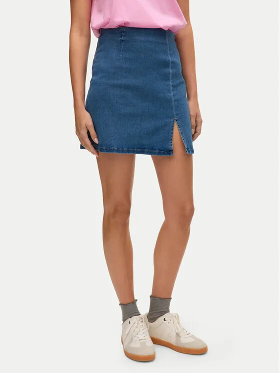 Vero Moda Дънкова пола Nelly 10311322 Син Regular Fit – Дамски дънкови поли