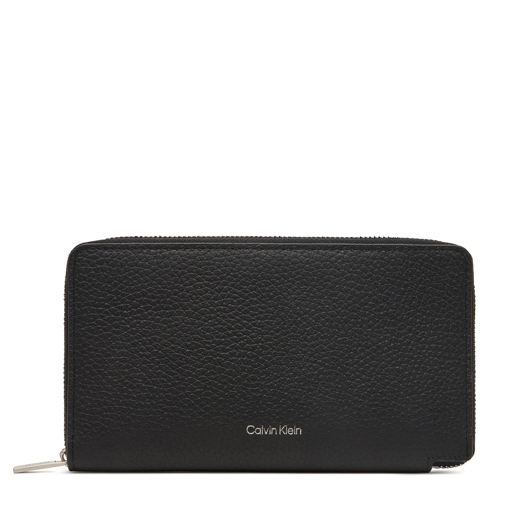 Мъжко портмоне Calvin Klein Foil Emboss Long Zip Fold черно – Черен – Мъжки портмонета