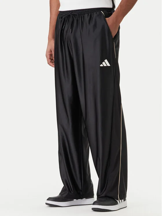 adidas Долнище анцуг Stadium Shiny JZ6848 Черен Loose Fit – Мъжки спортни панталони