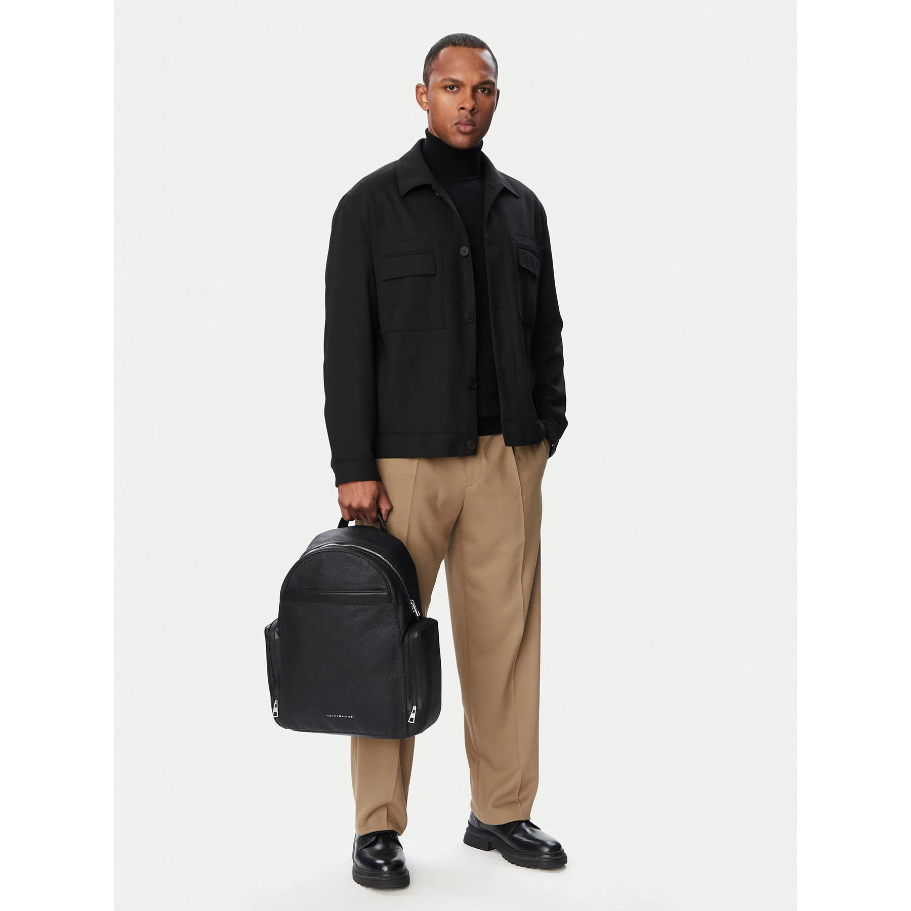 Раница Tommy Hilfiger Th Business Leather Backpack AM0AM14684 Черен – Спортни раници