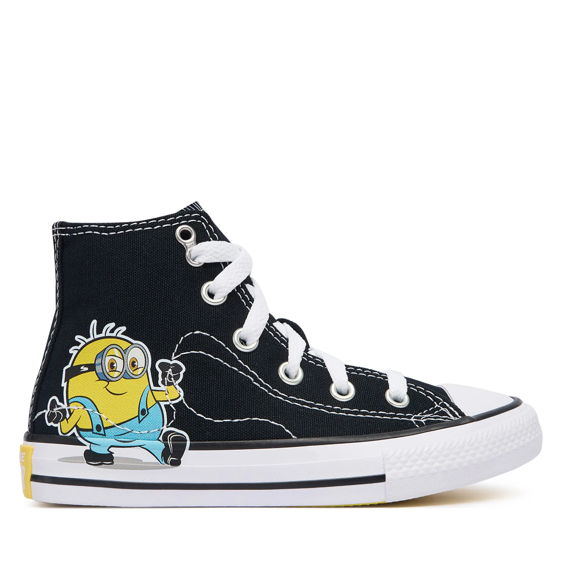 Детски високи кецове Converse x Minions Chuck Taylor All Star A21406C черни – Черен