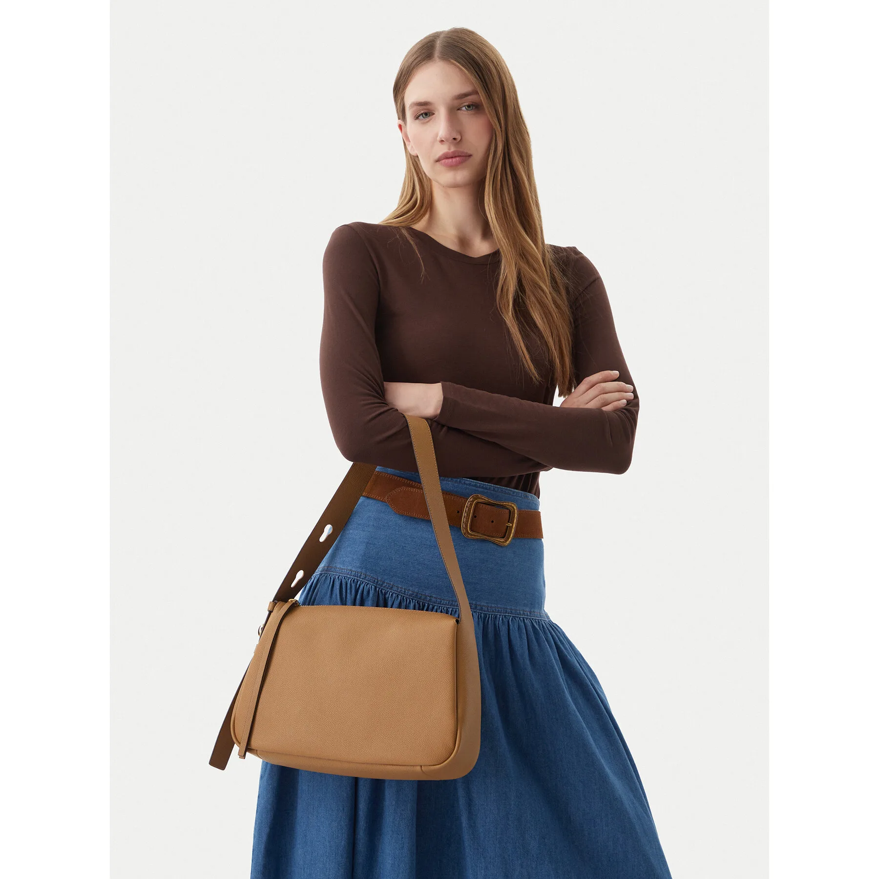 Дамска чанта Tory Burch 177364 Кафяв – Класически дамски чанти