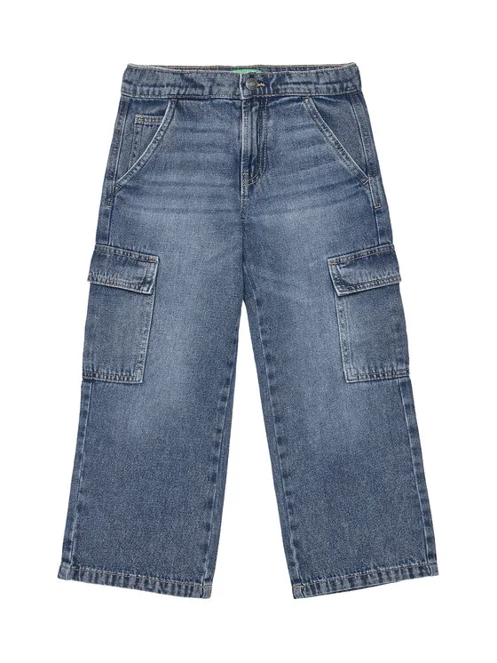 United Colors Of Benetton Дънки 4KEHCF04V Син Loose Fit – Детски дънки