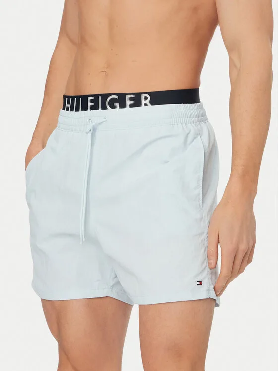 Мъжки плувни шорти Tommy Hilfiger светлосини – Мъжки бански