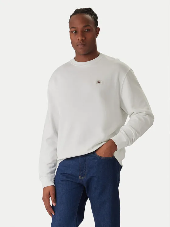 Мъжки суитшърт Calvin Klein Jeans бял – Мъжки суитшърти без цип