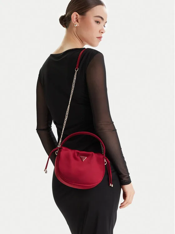 Дамска чанта тип торба Guess Elsie Mini HWSE96 бордо – Дамски чанти тип торба