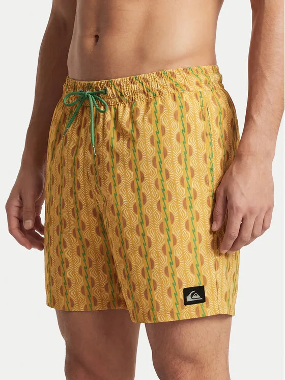 Quiksilver Плувни шорти Stretch Printed Volley 16 EQYJV04217 Жълт Regular Fit – Мъжки бански