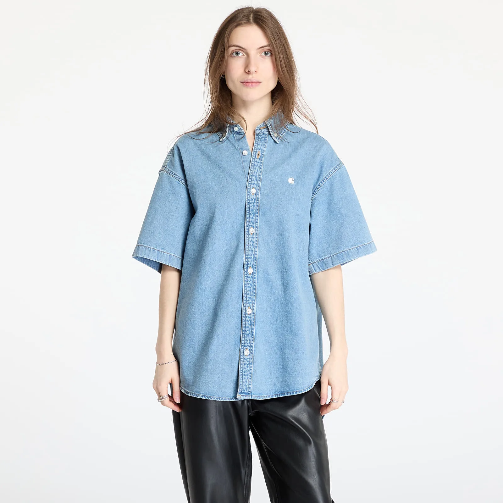 Риза Carhartt WIP Lucas синя – Blue Bleached – Ризи