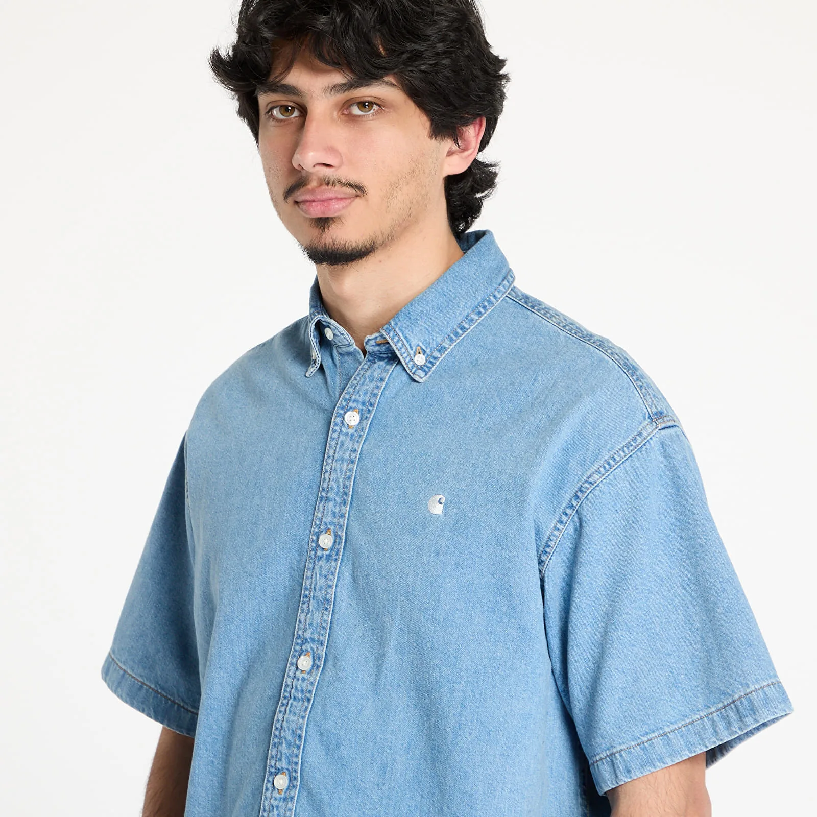 Риза Carhartt WIP Lucas синя – Blue Bleached – Ризи